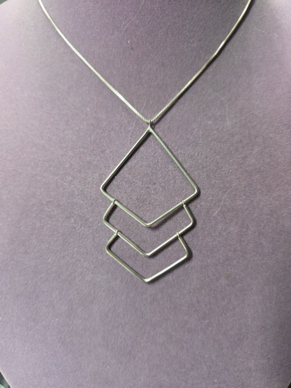 Silpada Sterling Silver Diamondback Triple Diamond Necklace